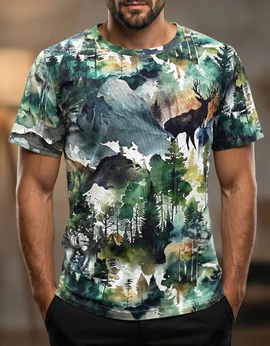 T-SHIRT COLORFUL STANDARD Akwarelowy Las