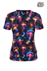 T-SHIRT COLORFUL V-NECK  Neonowe Meduzy