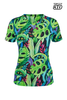 T-SHIRT DAMSKI COLORFUL V-NECK  Zielone Monstery
